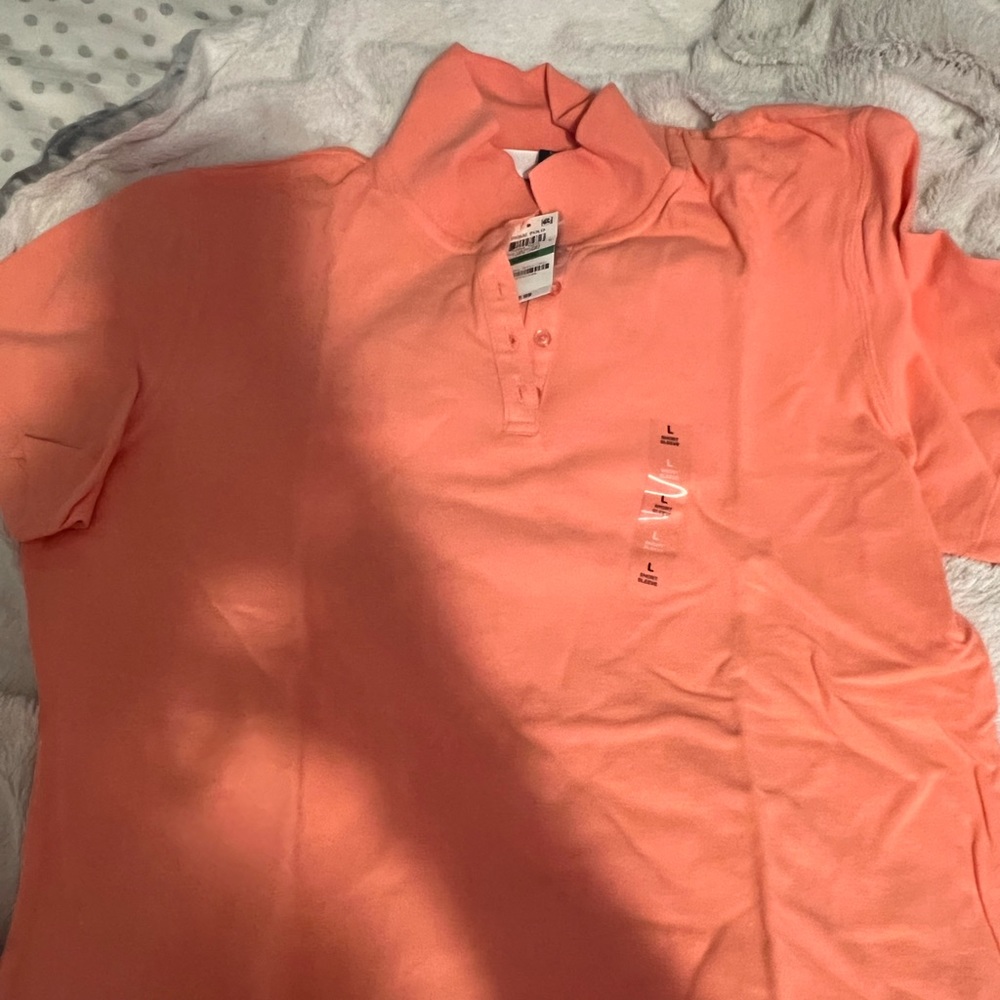 coral polo shirt
